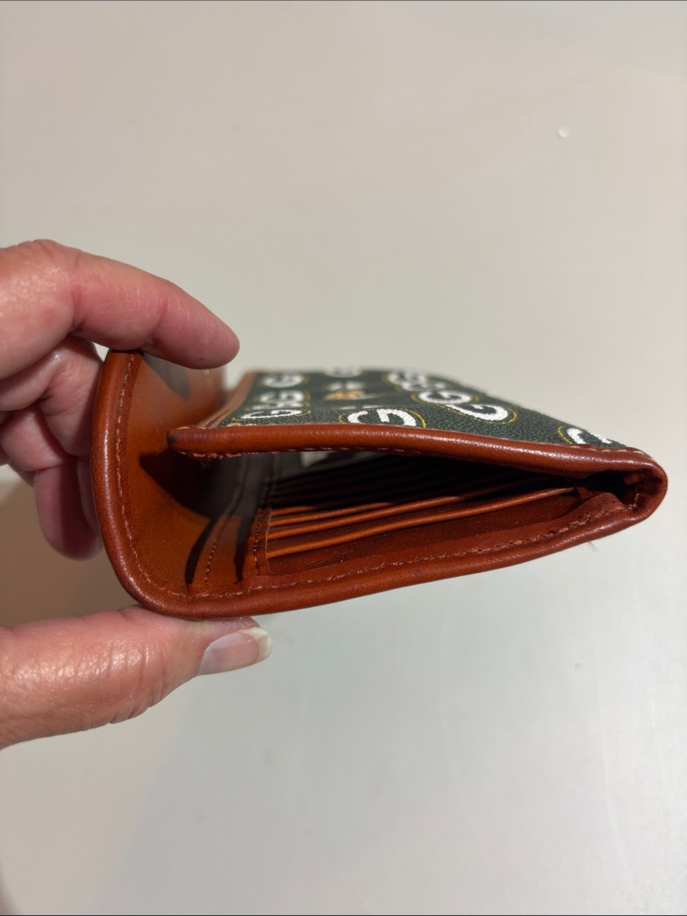 Dooney & Bourke Green and Brown Logo Continental Wallet - Picture 8 of 9